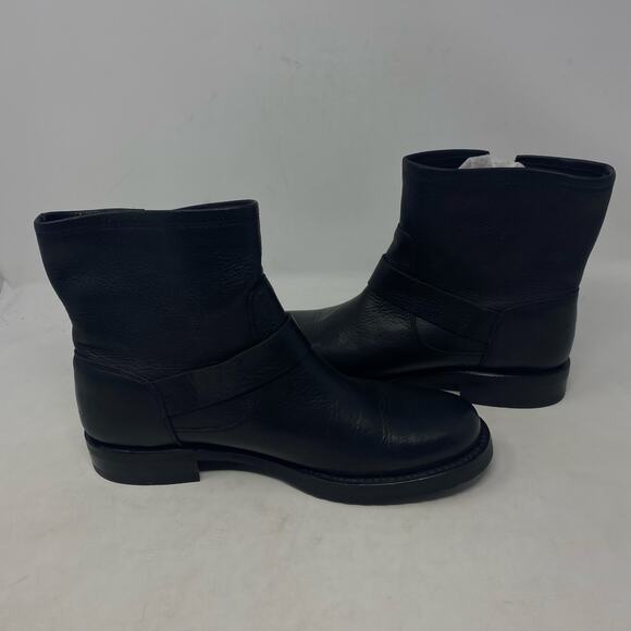 Frye Veronica Leather Booties Black Leather Moto Boot 8.5 - Picture 6 of 8